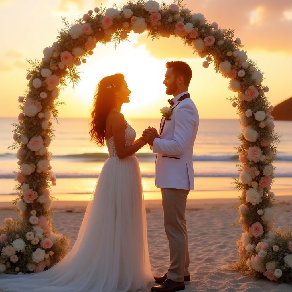 Mariage de luxe sur une plage privée